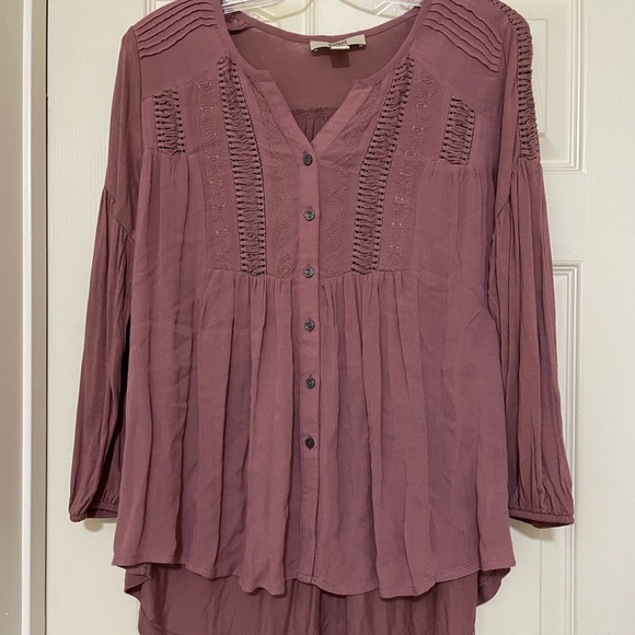 Vintage America mauve bohemian style blouse - Picture 3 of 11